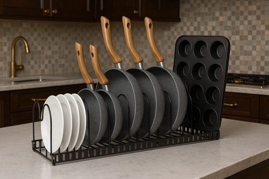 Organizador de Ollas y Sartenes Ajustable para Cocina