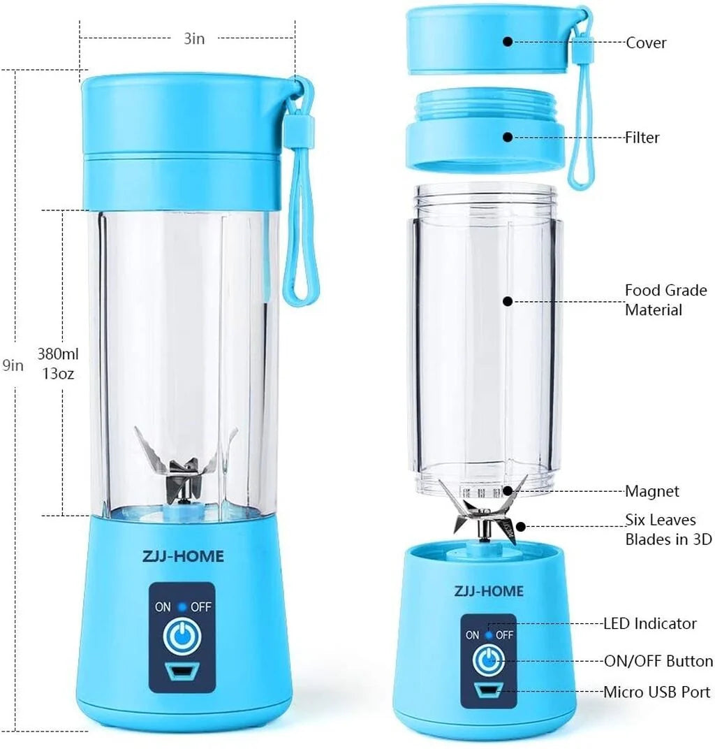 Mini Blender Pro – Licuadora Portátil USB de 6 Cuchillas