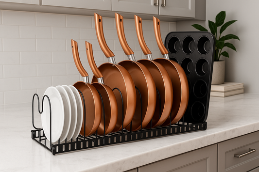Organizador de Ollas y Sartenes Ajustable para Cocina
