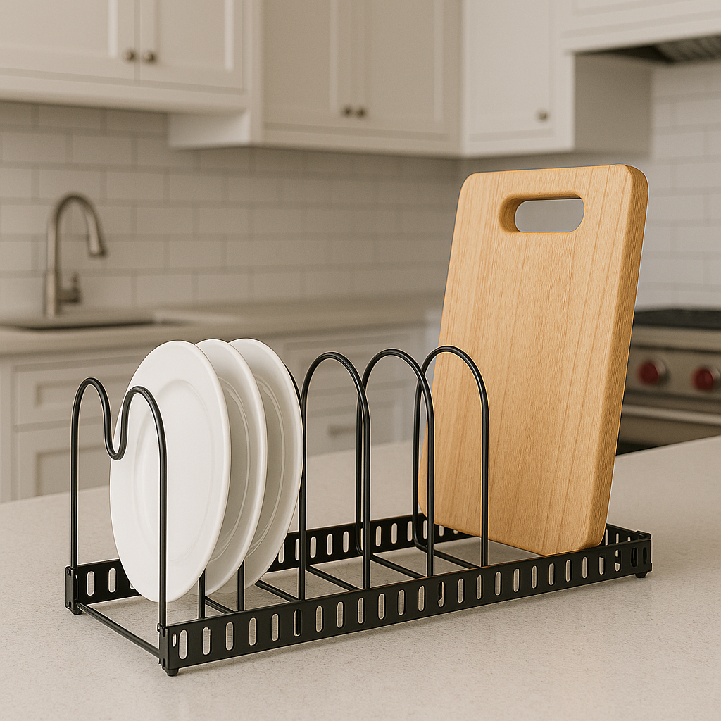 Organizador de Ollas y Sartenes Ajustable para Cocina