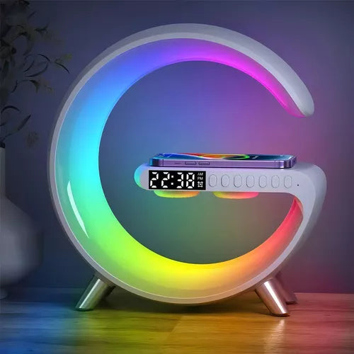 Parlante Bluetooth 5.3 | Reloj Digital, Lámpara LED y Carga Inalámbrica